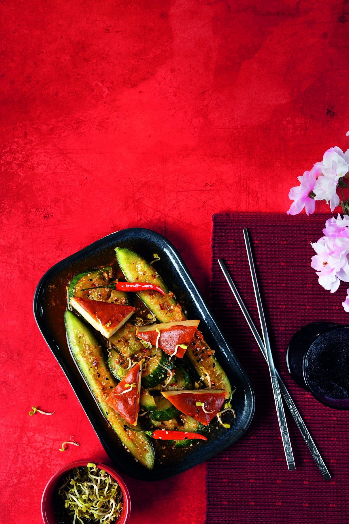 Smashed Cucumbers Korean Style