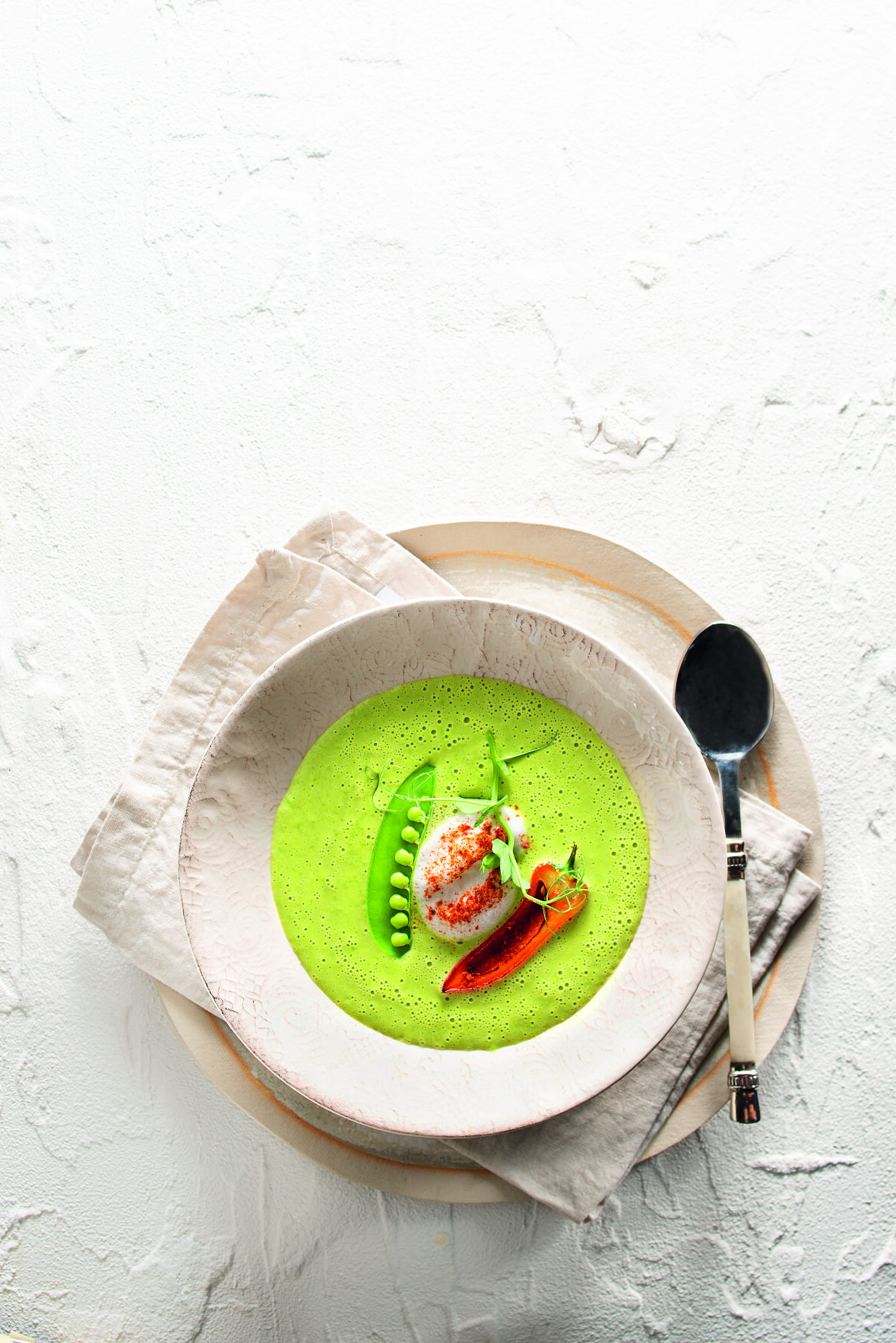 Erbsencremesuppe Harissa